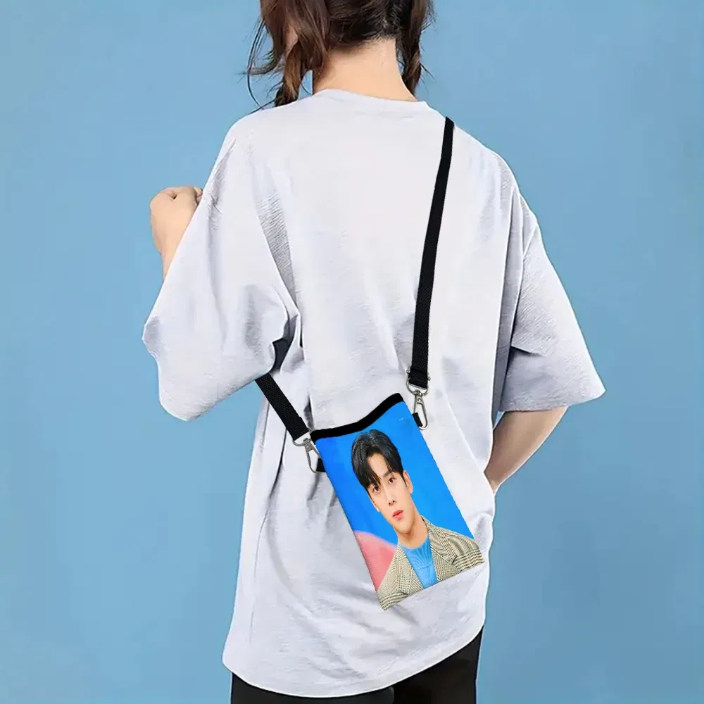 Color: Blue, Size: Extra Large - SF9 Rowoon Print Phone Bag Adjustable Detachable Strap Designed Women Crossbody Bag Convertible Shoulder Bag3.3