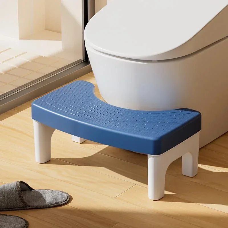 Color: Blue - Anti-slip Toilet Stool Squatty Potty Toilet Footstool Cadeiras Bathroom Tools for Pregnant Woman Children Adult Men Old People