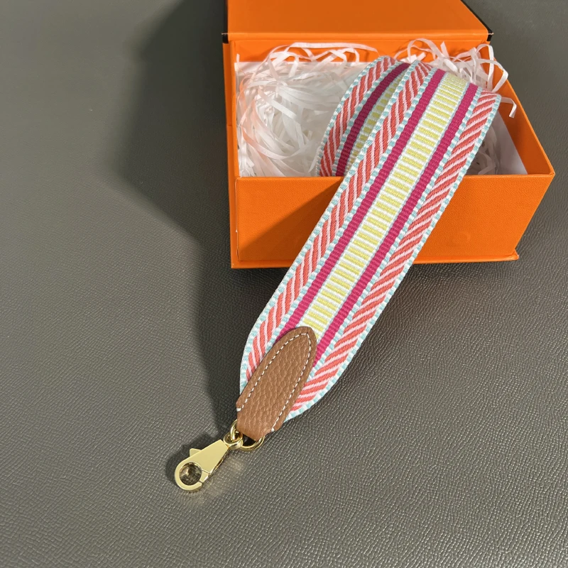 Color: PURPLE, Size: L - Herbag Evelyn Replacement Shoulder Strap Gold Togo Cowhide Woven Canvas 5cm Wide Hand-Sewn