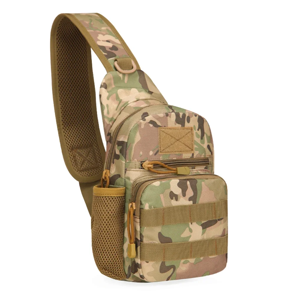 Color: green - Outdoor tactical Camouflage kettle chest bag Men's hiking backpack Nylon hunting fishing camo hiking shoulder bag