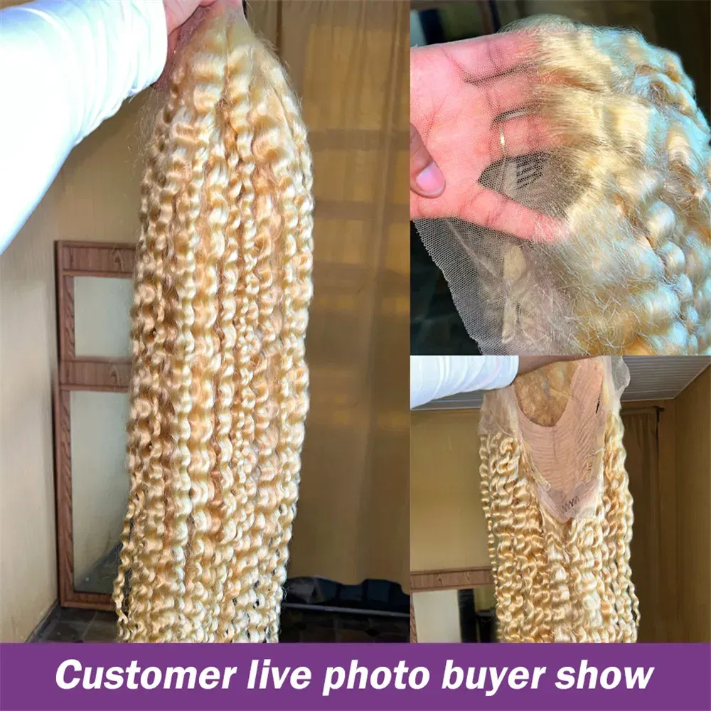 Color: #1,  Stretched Length: 26inches, Density: 180% - 613 Blonde Curly glueless 13x6 Transparent Hd lace front wig Deep Wave human hair 36 inch Brazilian wig pre plucked for women