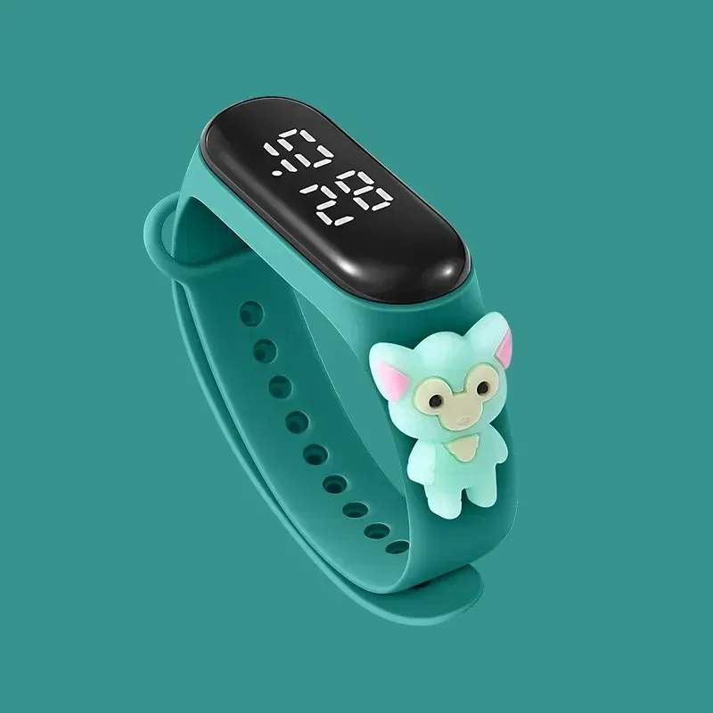 Color: Fluorescent Green - Disney Stitch LED Waterproof Kids Digital Watch Spiderman Hulk Children Watch Sports Touch Electronic Kids Gifts