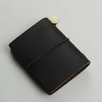 Color: Coffee - 1pc Leather Pocket Notebook 60 Blank Inner Pages Note Book for Sketching, Quoting, Notes & Journals