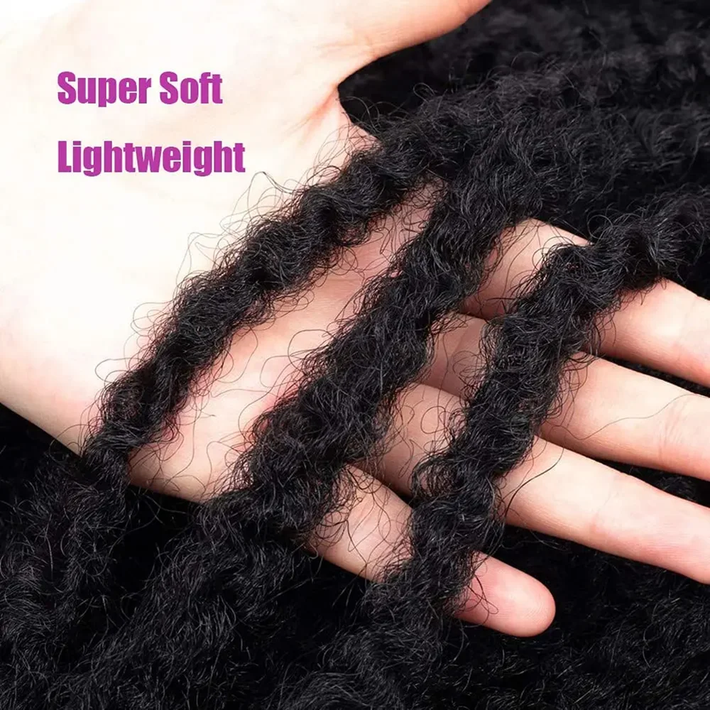 Color: #1B, Stretched Length: 18inches, Bulk Buy: 6pcs/lot - 18 Inch Synthetic Marley  Twist Braiding Hair Afro Kinky Curly Crochet Hair for Faux Locs Long Springy Twist Hair Extensions