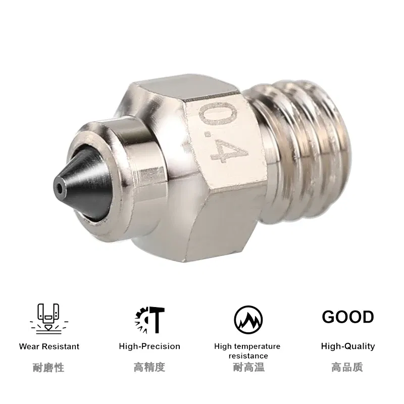 Color: WHITE, Size: 0.6mm - Mellow DLC Hardened Steel & Copper Wear Resistant Bimetal HC Nozzle For V6 / Volcano /Mk8 Hotend Neptune4 K1 Nozzle 3D Printer