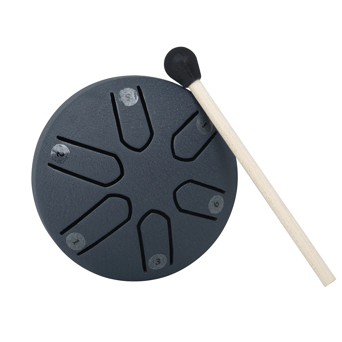 Color: Brass - 3 Inch 6-Tone Steel Tongue Drum Mini Hand Pan Drums with Drumsticks Percussion Musical Instruments Drum Accessories