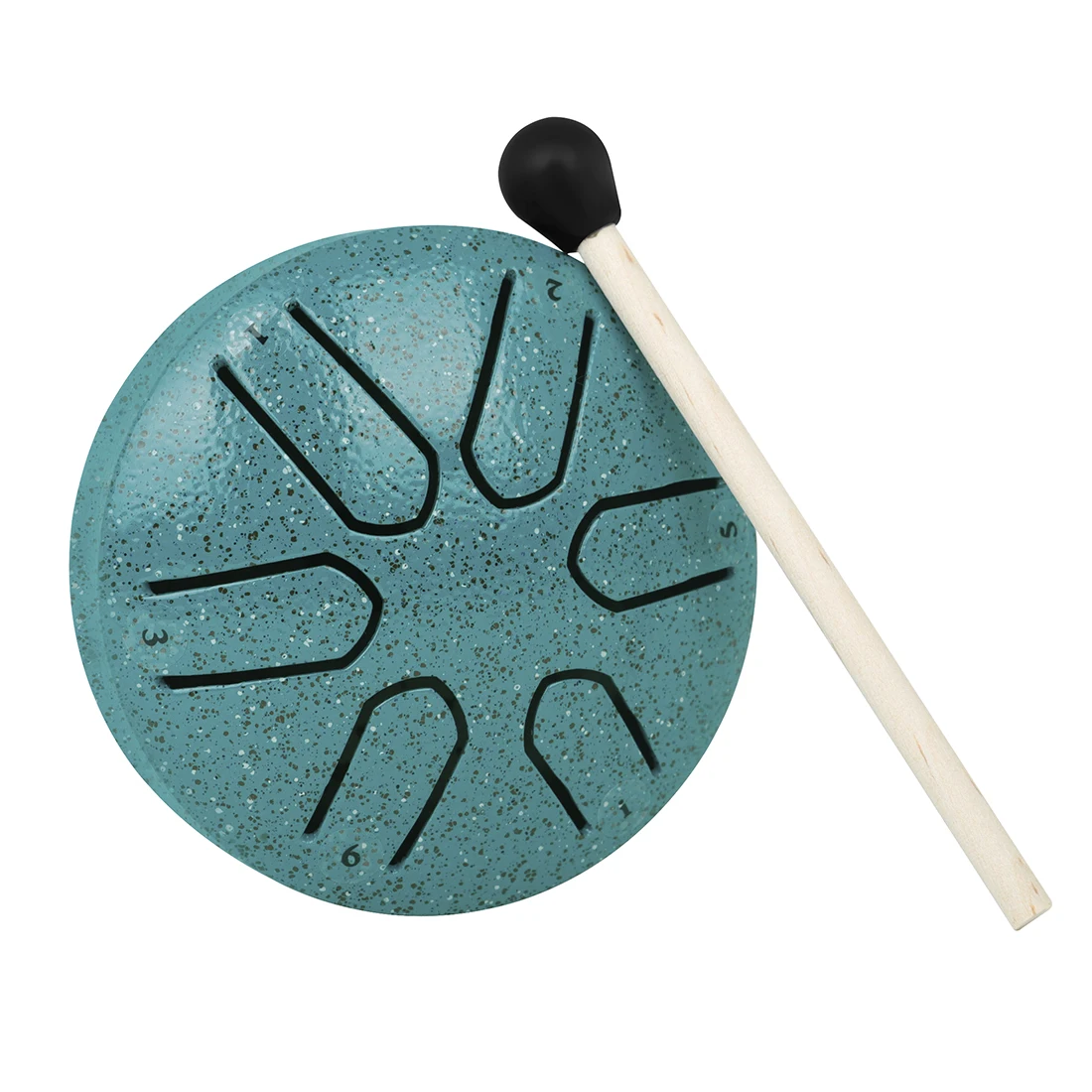 Color: Brass - 3 Inch 6-Tone Steel Tongue Drum Mini Hand Pan Drums with Drumsticks Percussion Musical Instruments Drum Accessories