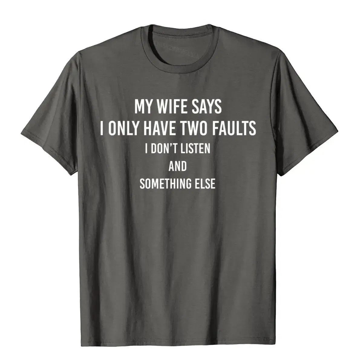 Color: Lavender, Size: XXL - My Wife Says I Only Have Two Faults Funny Husband Men Gift T-Shirt T Shirts Funny Funky Cotton Tops & Tees High Street For Male