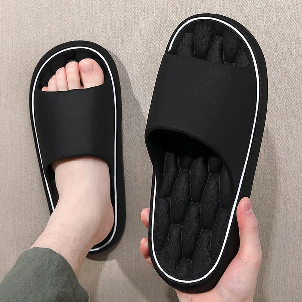 Color: GRAY, Shoe Size: 42-43, Ships From: CHINA - BASATU Fashion Summer Cartoon Home Shoes Non-slip Soft Slides Lithe Comfort Sandals Men Women Couple Slippers Trendy Slippers
