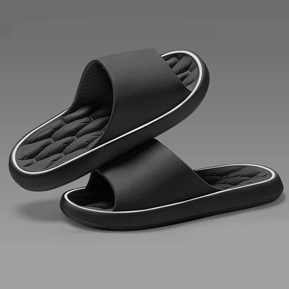 Color: GRAY, Shoe Size: 42-43, Ships From: CHINA - BASATU Fashion Summer Cartoon Home Shoes Non-slip Soft Slides Lithe Comfort Sandals Men Women Couple Slippers Trendy Slippers