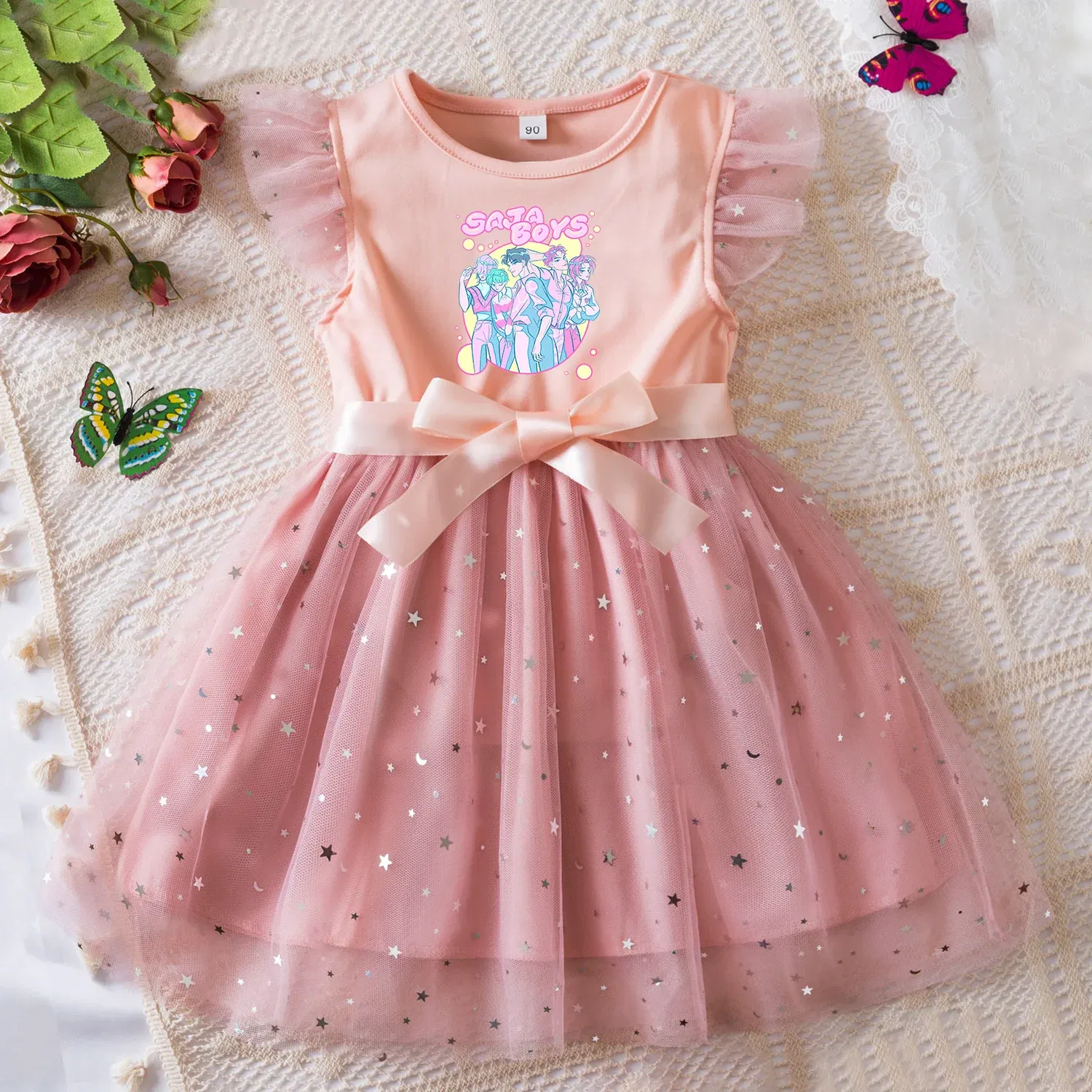 Color: green, Size: One Size, Height: 158 - KPop Demon Hunters Girls Dress Kids Party Halloween Carnival Birthday Party Clothes Princess Tutu Dresses Costume Children Gift