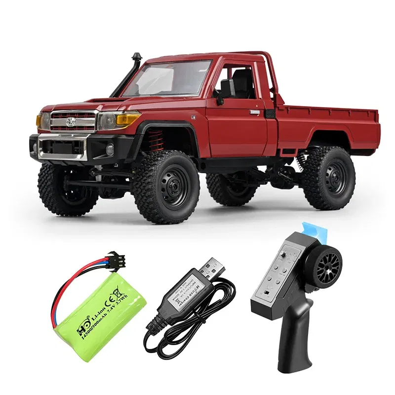 Color: Red - MN82 1:12 Full Scale MN Model RTR Version RC Car 2.4G 4WD 280 Motor Proportional Off-Road RC Remote Control Car For Boys Gifts