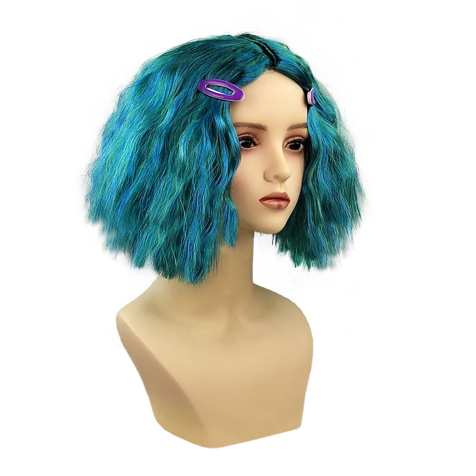 Color: WHITE - Exclusive Masquerade Joy Sadness Envy Disgust Multiple Styles Wig with Headpiece and Waterdrop Clips Elevate Your Costume Game