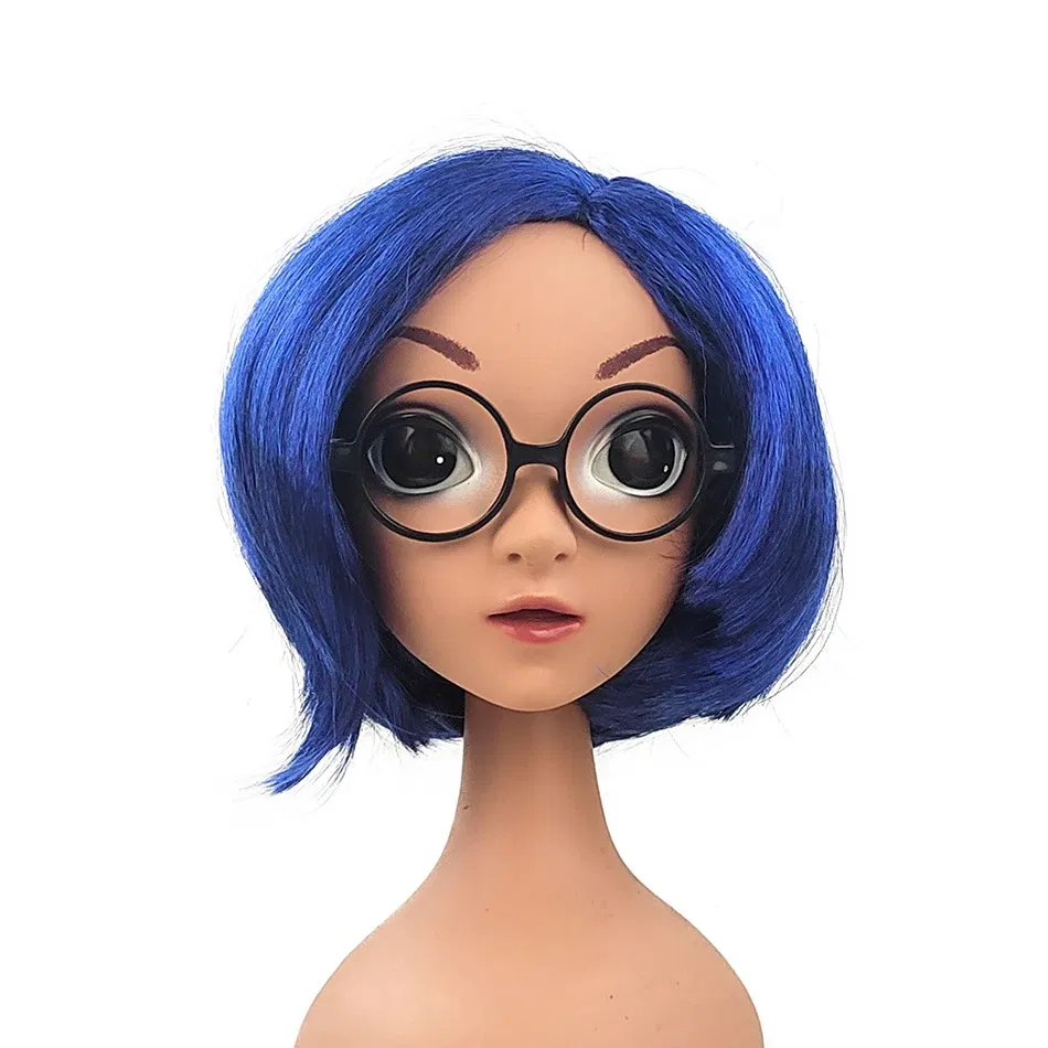 Color: WHITE - Exclusive Masquerade Joy Sadness Envy Disgust Multiple Styles Wig with Headpiece and Waterdrop Clips Elevate Your Costume Game