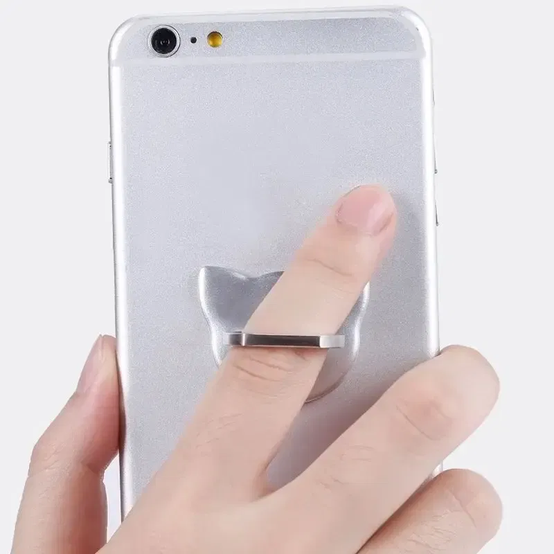 Color: GRAY, Ships From: CHINA - Cat Finger Ring Mobile Phone Holder 360 Degree Rotating  Socket Round Smartphone Cell Car Mount Stand Support Accessories
