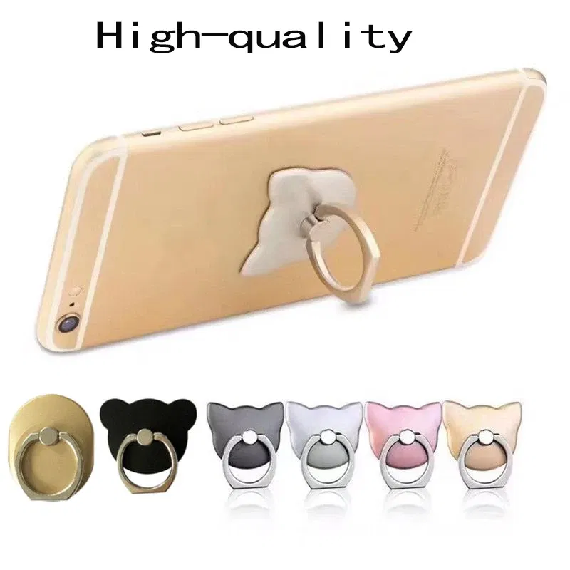 Color: GRAY, Ships From: CHINA - Cat Finger Ring Mobile Phone Holder 360 Degree Rotating  Socket Round Smartphone Cell Car Mount Stand Support Accessories