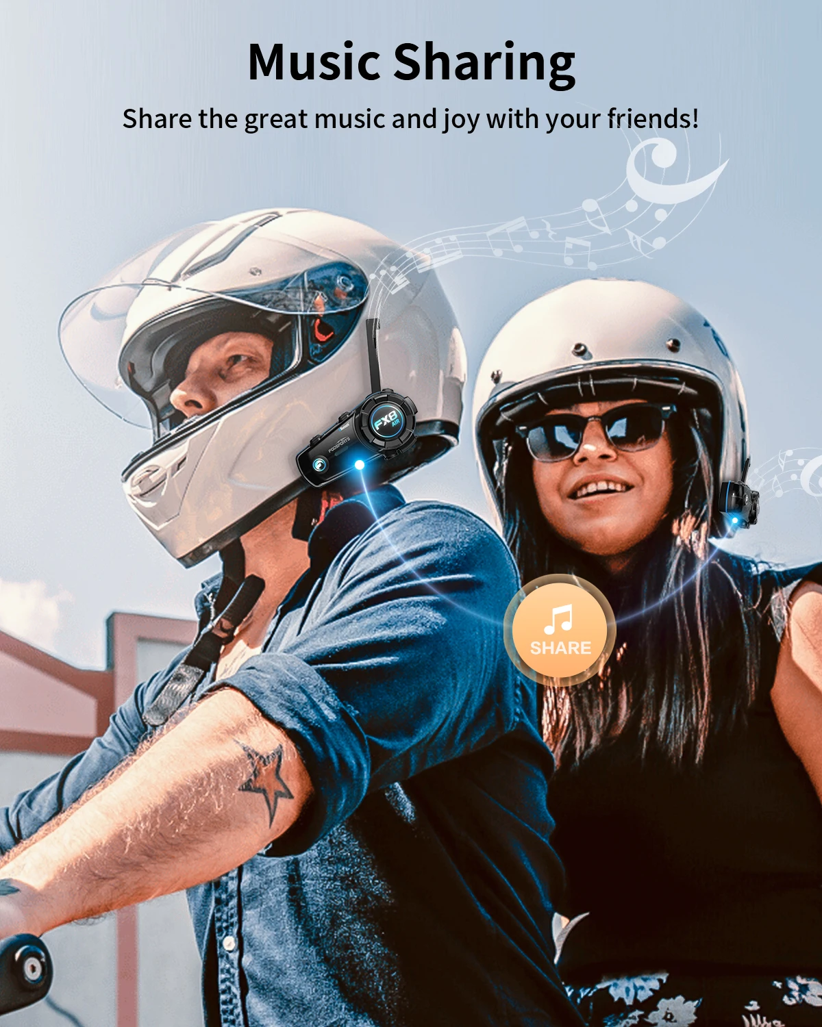 Color: Blue, Ships From: United States - Fodsports FX8 AIR Motorcycle Intercom Bluetooth Helmet Headset 1000M BT Interphone,FM radio