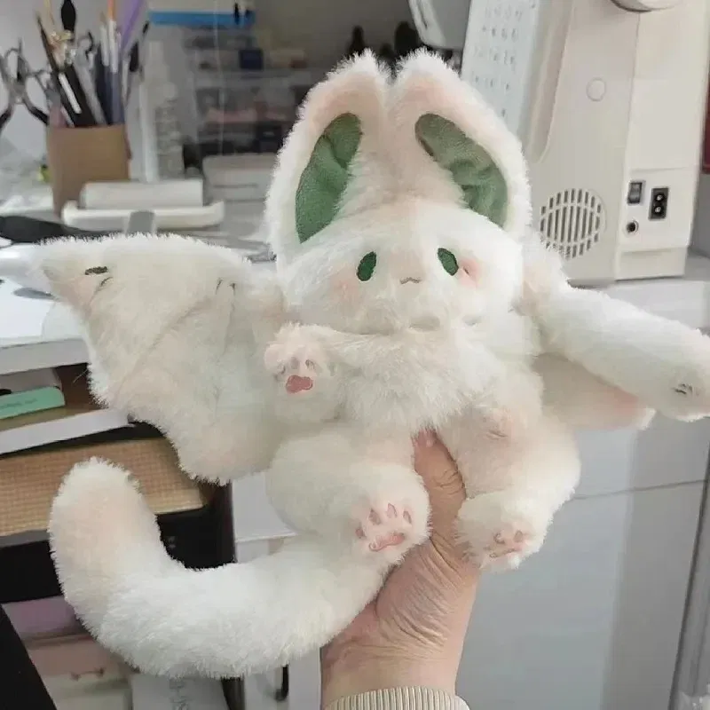 Color: WHITE, Height: 11cm-30cm - Bat Plush Toy manta Kawaii Animal Creative Plushie Stuffed Pillow Soft Kid Toy Girl Women Gift