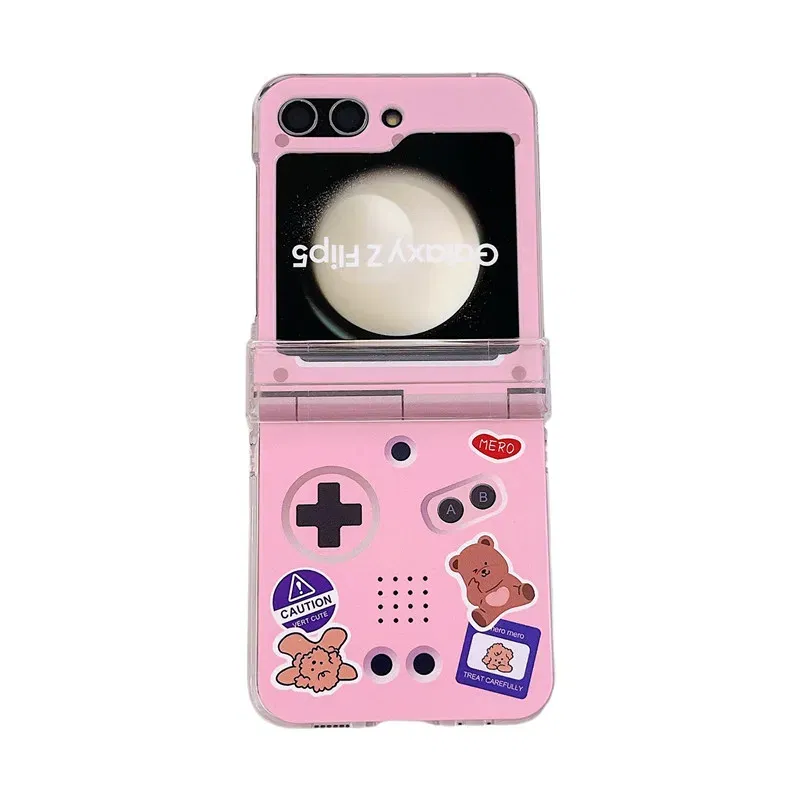 Color: Brown, Material: PE - Cute Bracelet Phone Cases For Samsung Galaxy Z Flip 3 4 5 6 7 FE Hard Plastic PC Plush Case For Samsung Z Flip5 ZFlip5