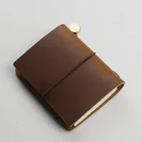 Color: Burgundy - 1pc Leather Pocket Notebook 60 Blank Inner Pages Note Book for Sketching, Quoting, Notes & Journals