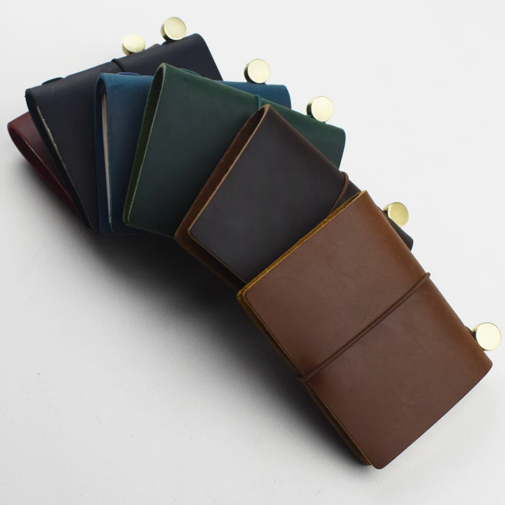 Color: Burgundy - 1pc Leather Pocket Notebook 60 Blank Inner Pages Note Book for Sketching, Quoting, Notes & Journals