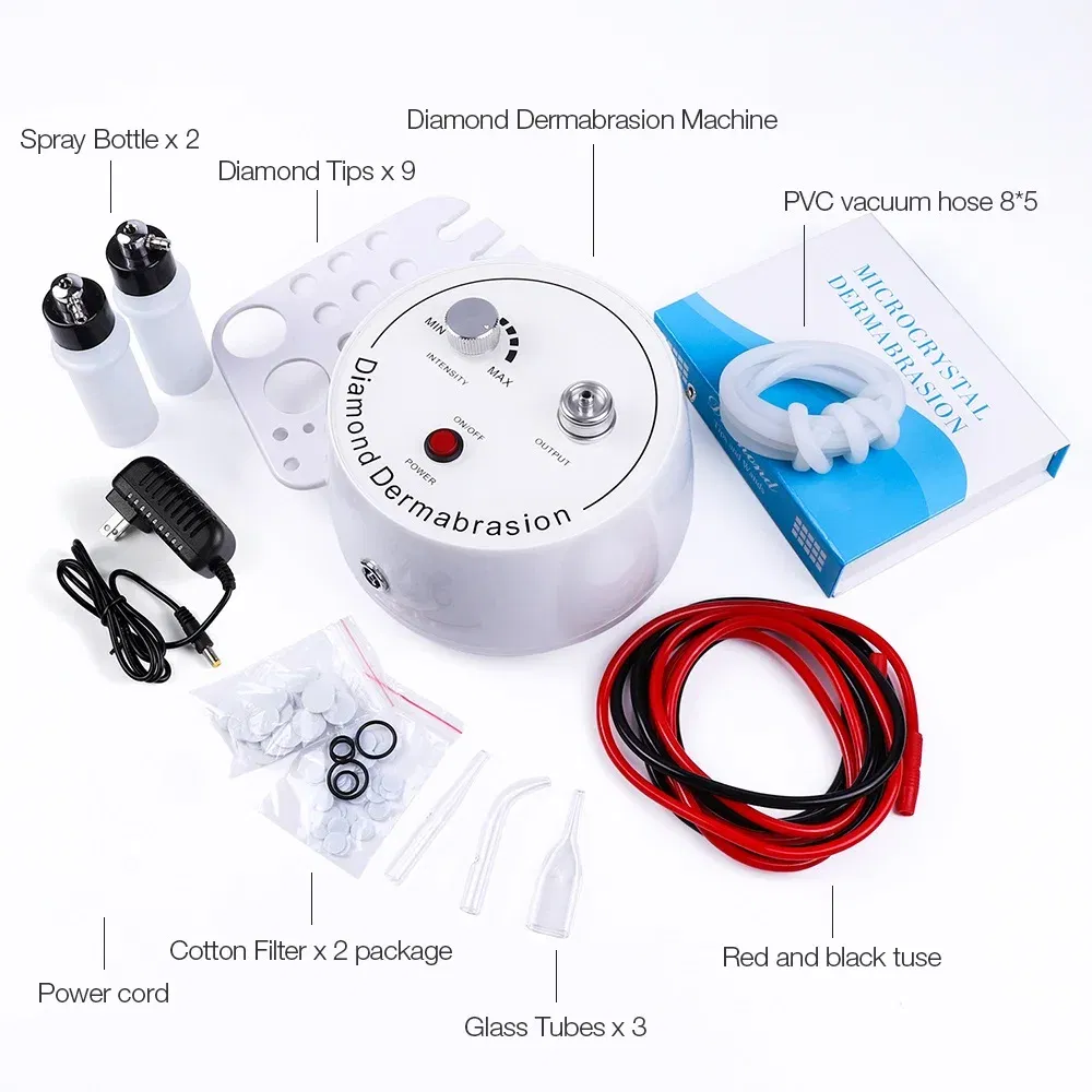 Color: Red,  Power Source: AU - 3 in1 Diamond Microdermabrasion Dermabrasion Machine Water Spray Exfoliation Beauty Machine Wrinkle Removal Facial Peeling Tools