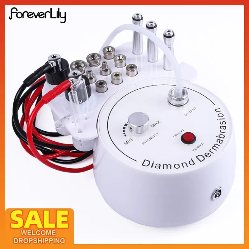 Color: Red,  Power Source: AU - 3 in1 Diamond Microdermabrasion Dermabrasion Machine Water Spray Exfoliation Beauty Machine Wrinkle Removal Facial Peeling Tools