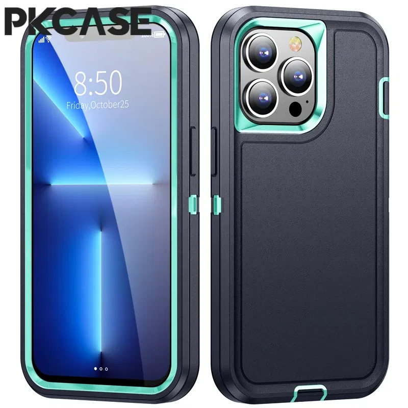 Color: GRAY, Material: Nylon - PKCASE Shockproof Case For iPhone 13 Mini 12 11 Pro Max 6 7 8 Plus Bracket Protective Cover For iPhone X XS XR SE 2020 2022