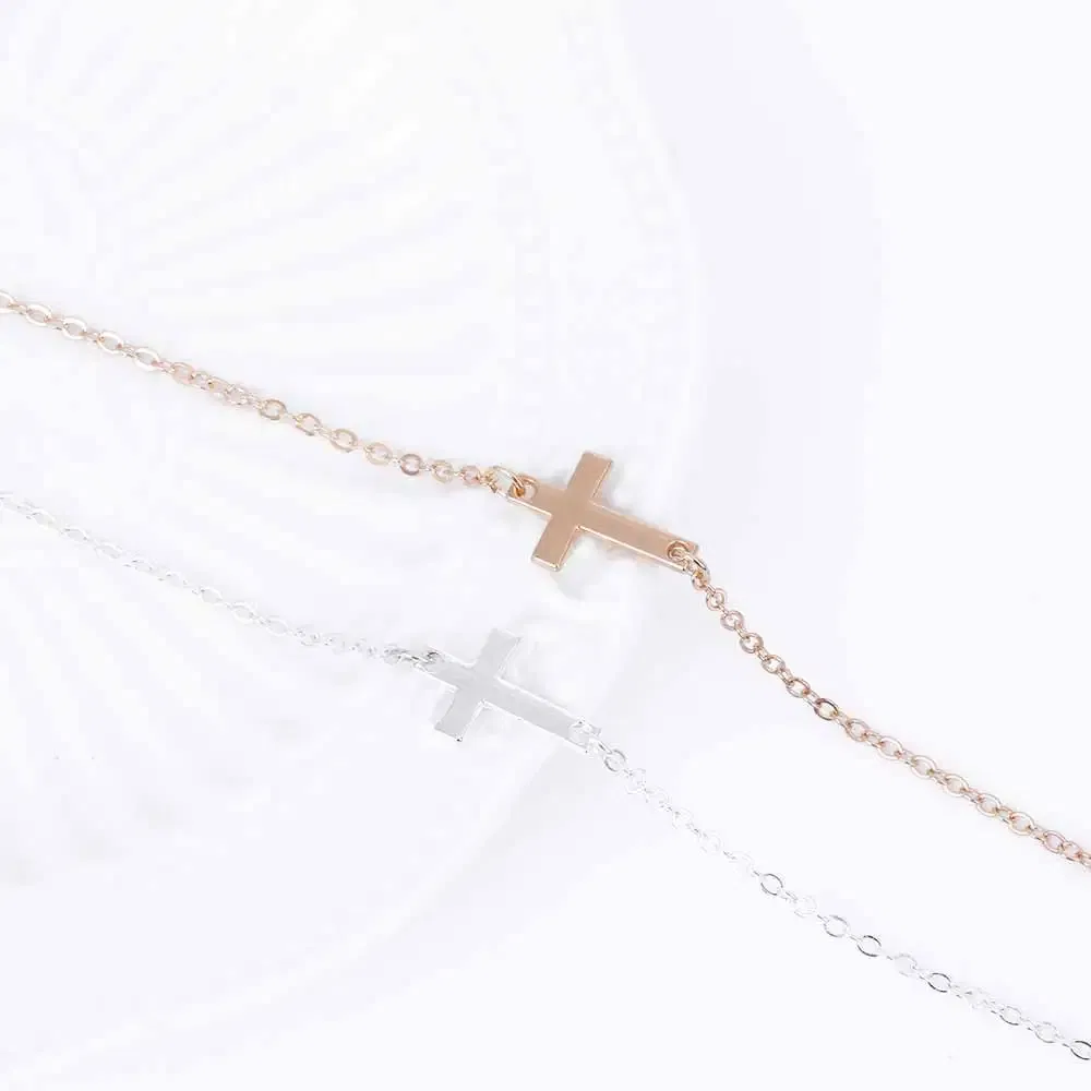 Metal Color: Gold-color - ALIUTOM 2020 charm cross cross chain bracelet fashion jewelry pulseras mujer women's bracelet