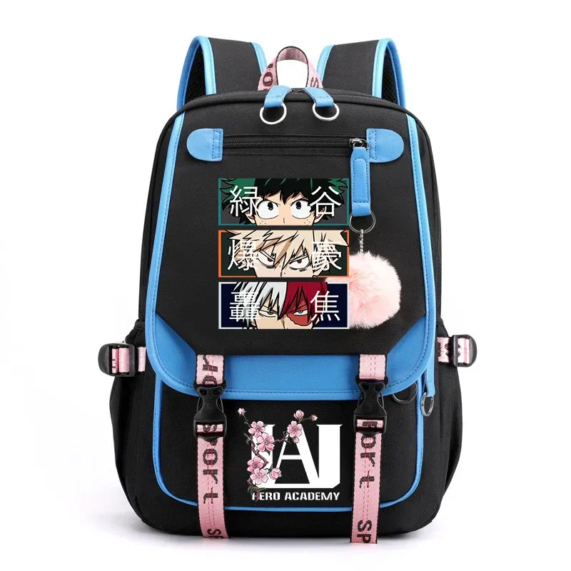 Color: Clear - Anime My Hero Academia Schoolbag Todoroki Bakugou Deku Cartoon Backpack School Boys Girls Usb Bagpack Teenager Travel Rucksack