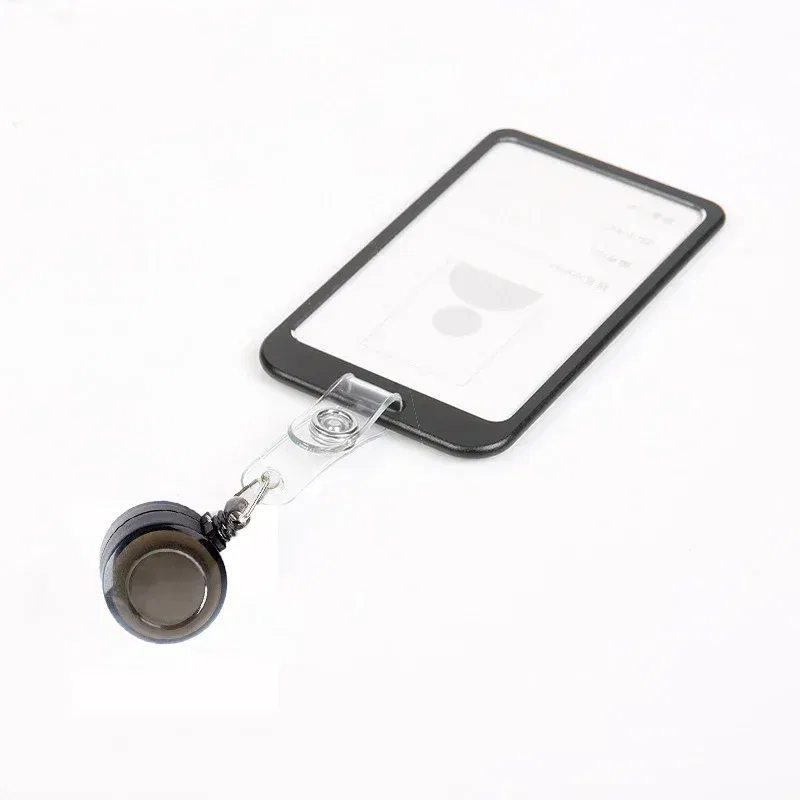 Color: Tan - Aluminum Alloy Card Cover Case Women Men Work Name Bank ID Card Holders Business Badge Case Credit Card Badge Case Bag Pouch