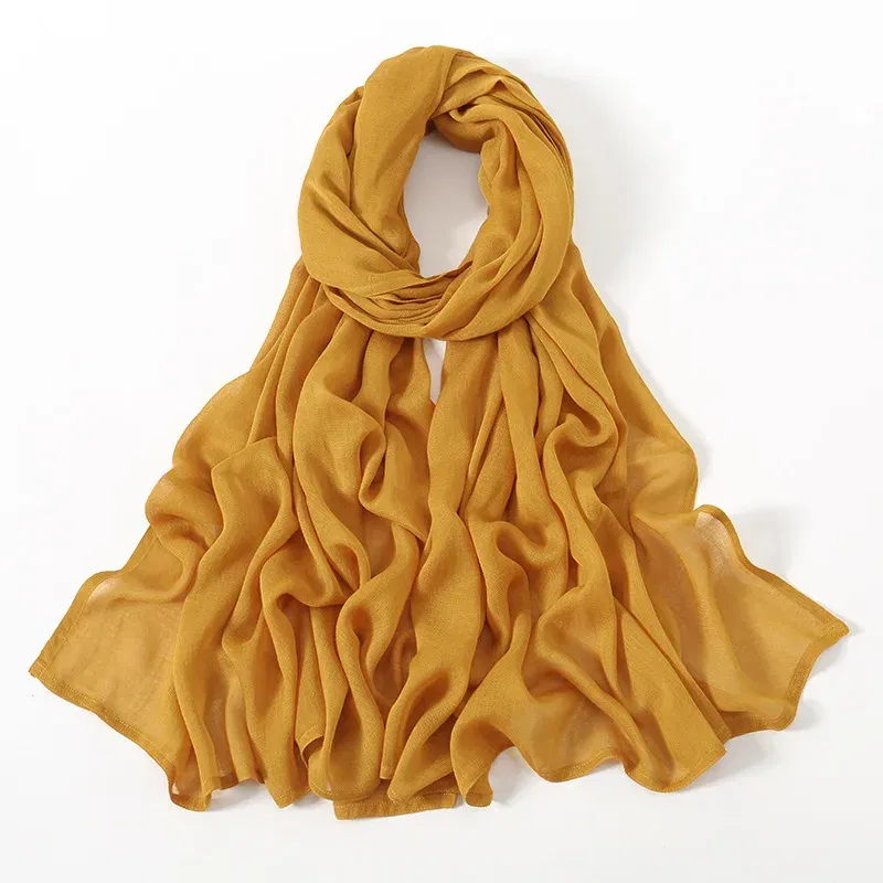 Color: Pink - Ramadan Solid Color Big Size Cotton Rayon Hijab Scarf Women Muslim Headscarf Wraps Shawls Femme Musulman Headband Islamic Turban