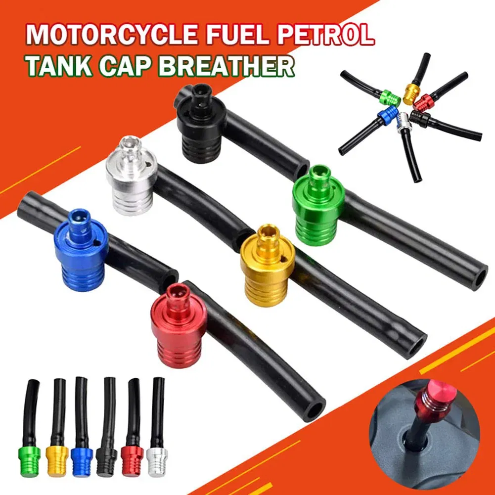 Color: Champagne, Ships From: CHINA - Motorcycle Gas Fuel Cap Valve Vent Breather Hoses Tubes For Motocross CR CRF EXC YZF YZ KLX SXF RMZ ATV Fuel Tank Breather Pipe