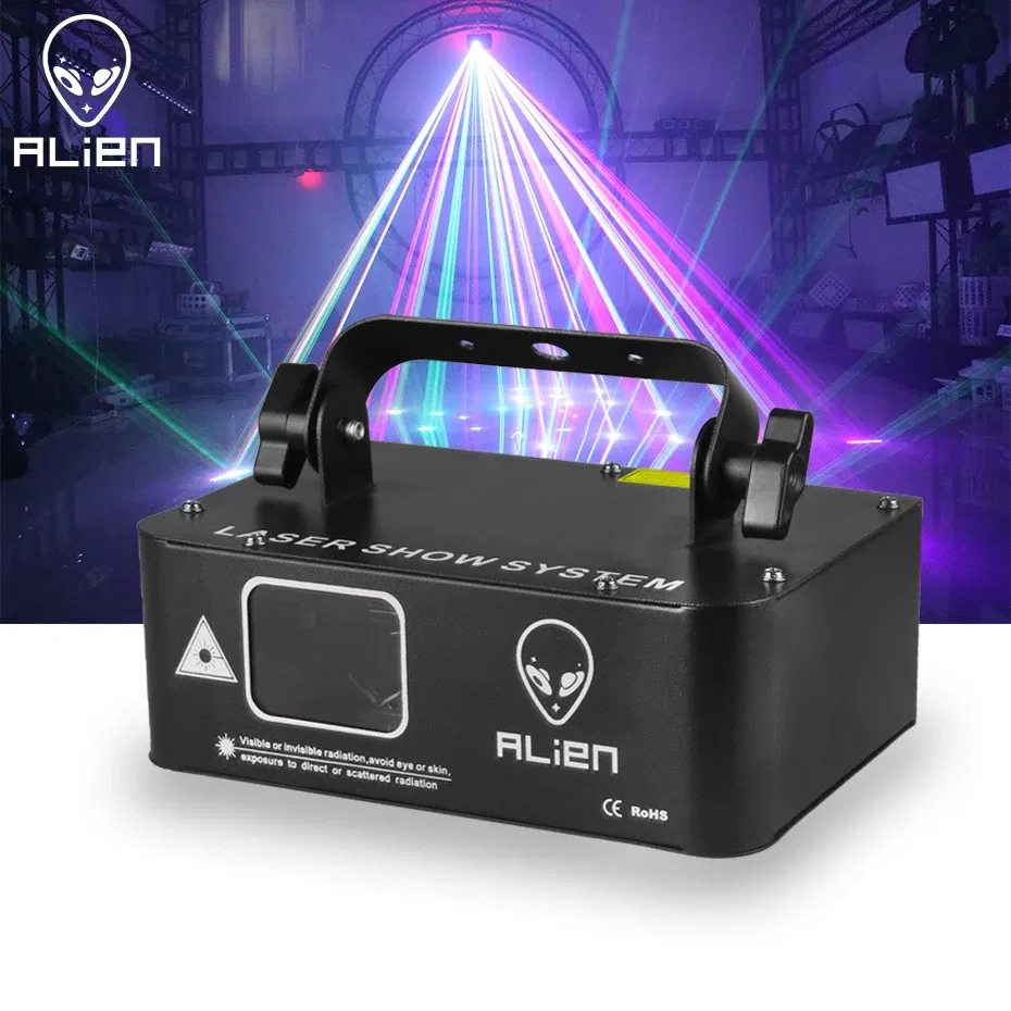 Plug Type: US PLUG - ALIEN 500mw RGB Laser Beam Line Scanner Projector DJ Disco Stage Lighting Effect Dance Party Wedding Holiday Bar Club DMX Lights