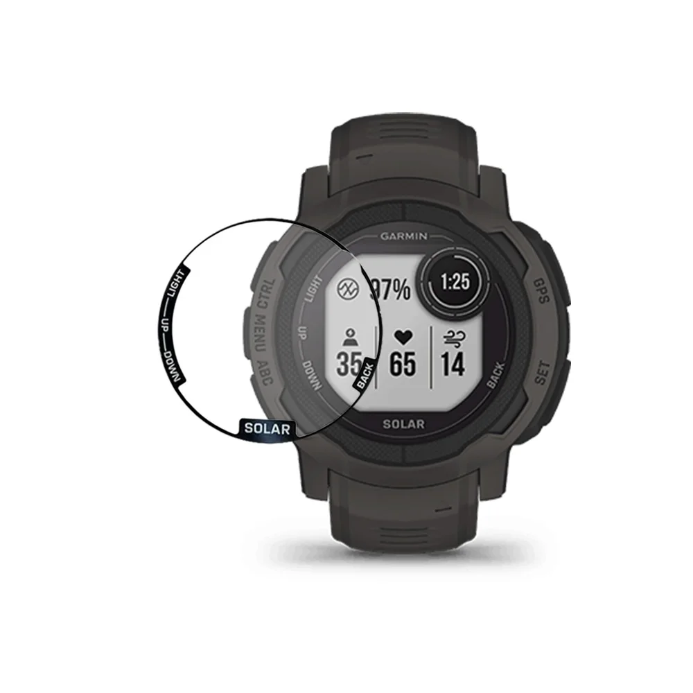 Size: XXXXXL - 2pcs Screen Protector for Garmin Instinct 3 Instinct E Instinct 2X 2 2S Solar 50mm 45mm 40mm PMMA 3D Curved HD Protective Film