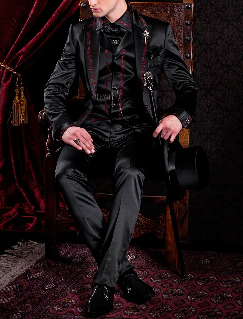 Color: Dark Grey, Size: 5XL, Ships From: CHINA - 2025 New Arrival Custom Made Classic Style Embroidery Groom Tuxedos Groomsmen Men's Wedding Prom Suits (Jacket+Vest+Pant) Blazer