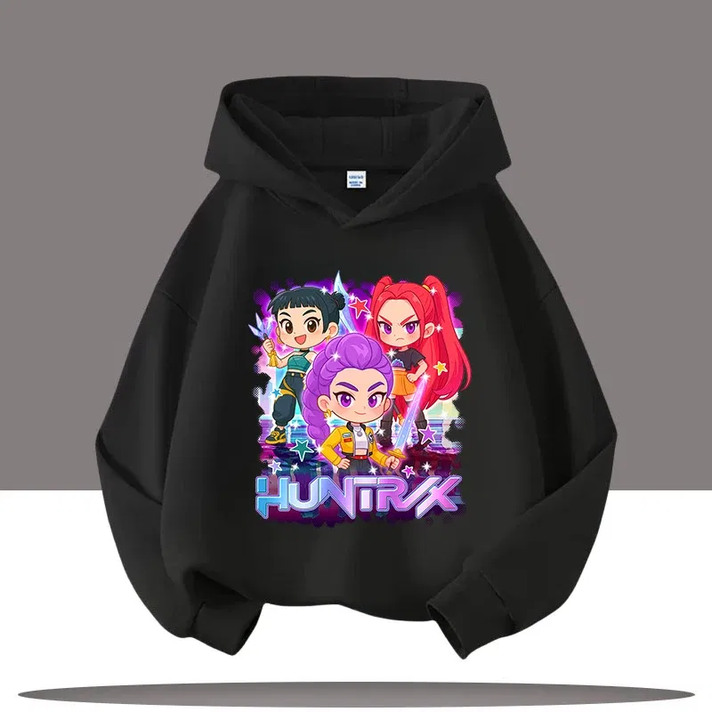 Color: Pink, Kid Size: 9 - Y2K KPop Demon Hunters Hoodies Teenage Girls Boys Rumi KPop Demon Hunters Hoody Autumn Casual Long Sleeve Children's Clothing