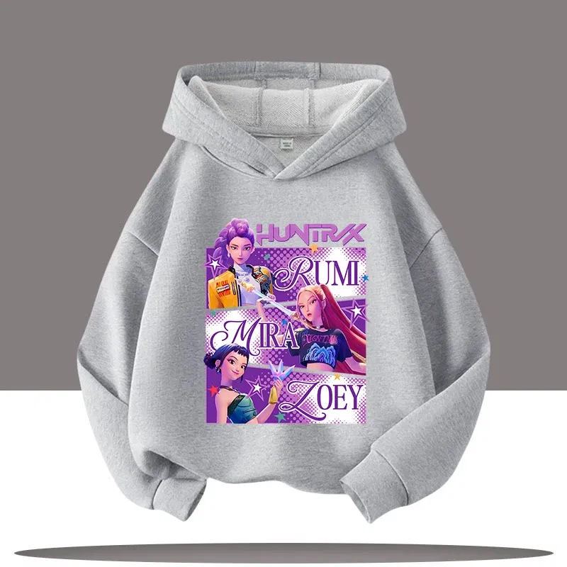 Color: Pink, Kid Size: 9 - Y2K KPop Demon Hunters Hoodies Teenage Girls Boys Rumi KPop Demon Hunters Hoody Autumn Casual Long Sleeve Children's Clothing