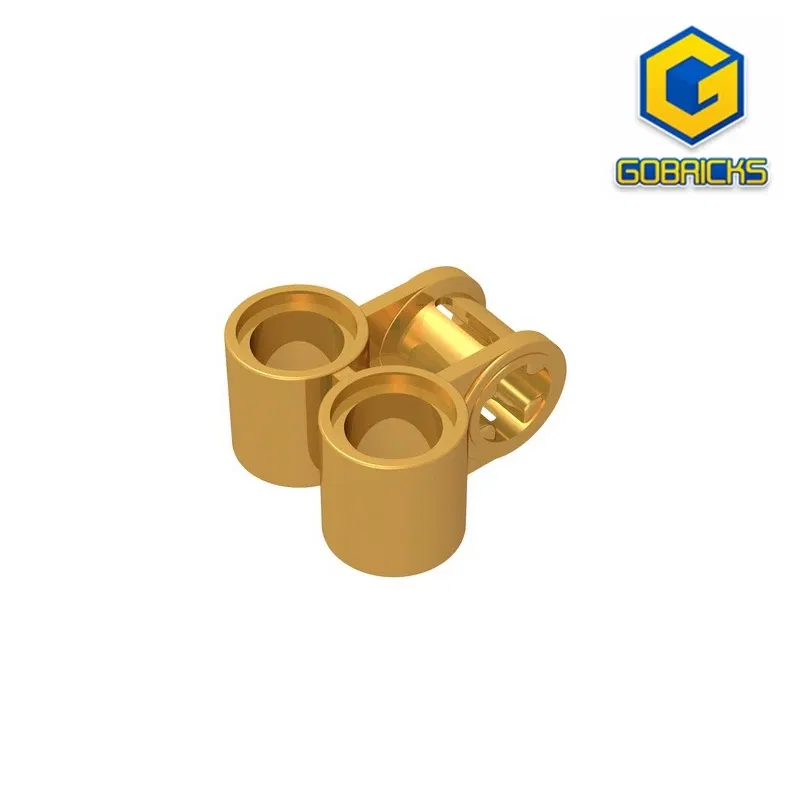 Color: Gold - Gobricks GDS-927 Technical, Axle and Pin Connector Perpendicular Double compatible with lego 32291 pieces of children's toys