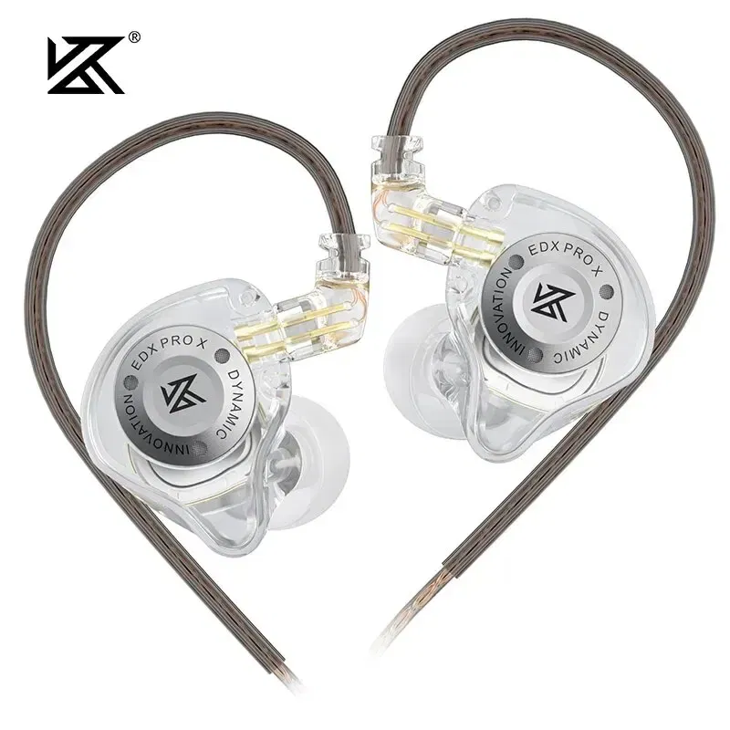 Color: Yellow - KZ EDX PRO X Wired Earphones HIFI Stereo Bass Music Earbuds In Ear Sport Headphones Noise Cancelling Gaming Headset