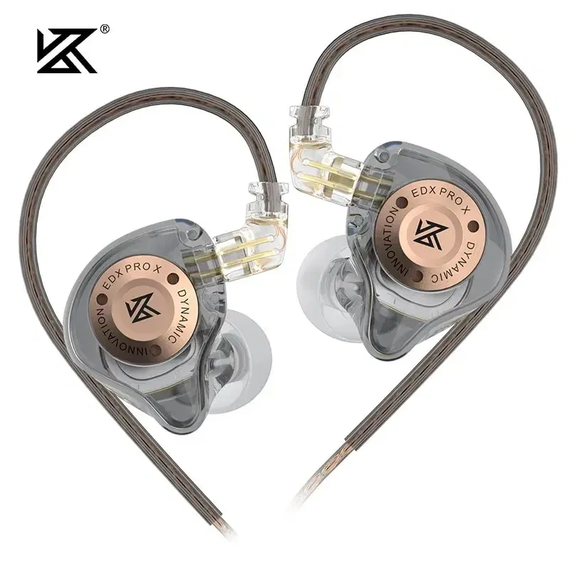 Color: Yellow - KZ EDX PRO X Wired Earphones HIFI Stereo Bass Music Earbuds In Ear Sport Headphones Noise Cancelling Gaming Headset