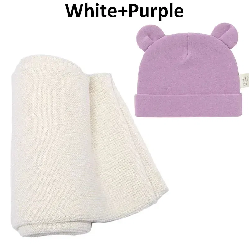 Color: Red, Size: Option 2, Ships From: CN - Personalized Baby Name Newborn Cotton Beanie and Knitted Blanket Set Embroidered Name Covering and Cute Hat Gift Set