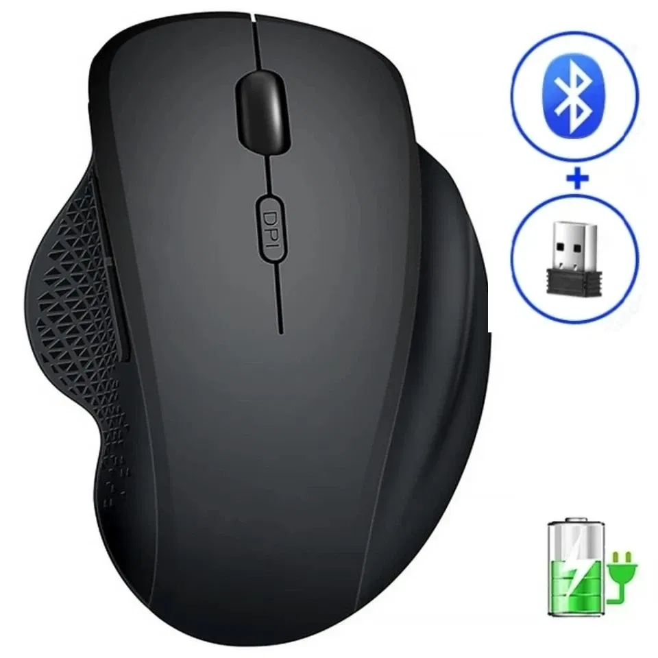 Color: Red - Wireless Mouse Bluetooth Mouse Wireless Computer Mouse Gamer Rechargeable 6 Buttons Ergonomic Mause Gaming Dual Mode Mice For PC