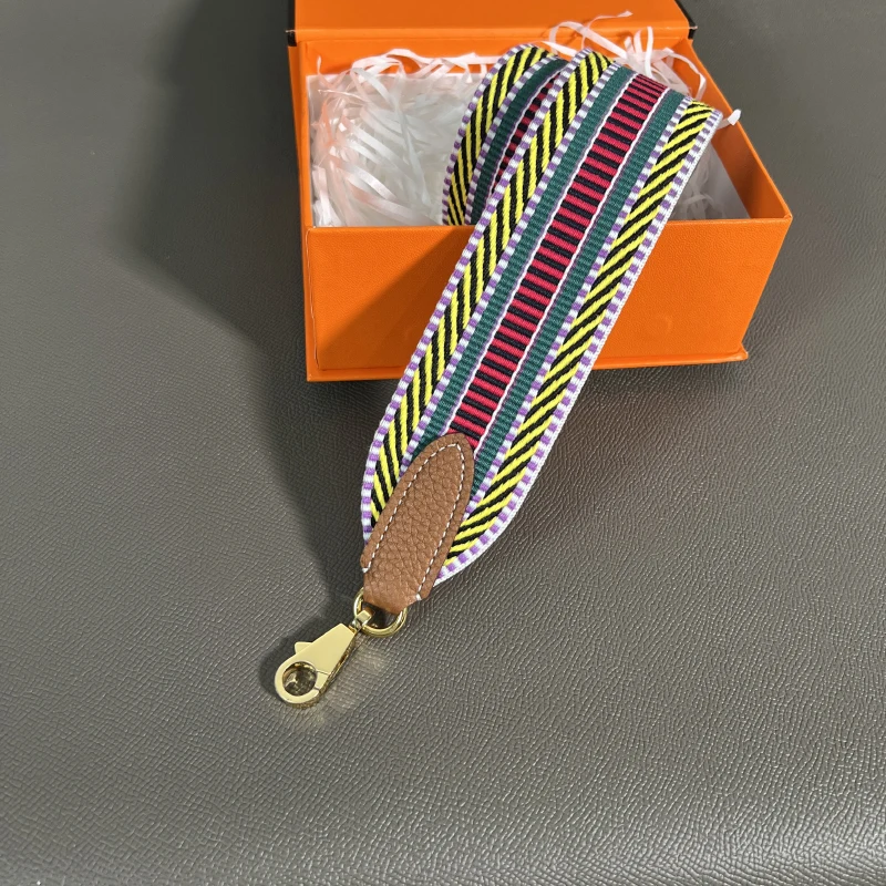 Color: Orange, Size: 3/4" - Herbag Evelyn Replacement Shoulder Strap Gold Togo Cowhide Woven Canvas 5cm Wide Hand-Sewn