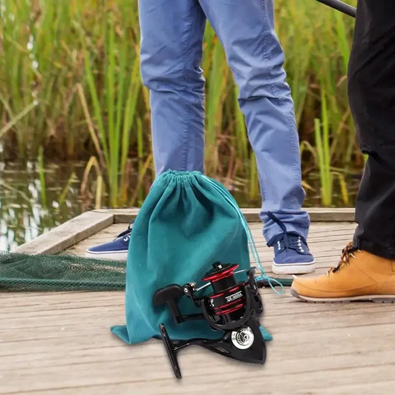 Color: SKY BLUE, Ships From: CHINA - Drawstring Fishing Reel Storage Bag Portable Fishing Reel Protect Fishing Tackle Bag Accessory Bag