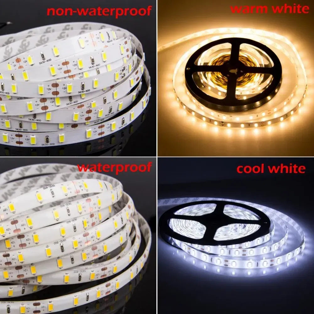 Emitting Color: Green, Color: Army Green - Led Strip Light 5630 5730 Waterproof 12V Flexible Tape 5m Natural White 4000K Cold White Warm White 3000K 6500K Red Green Blue