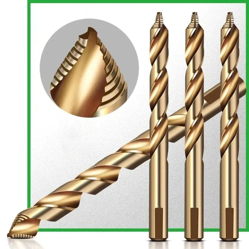 Color: Gold, Hole Diameter: 3mm, Shank Shape: Round - Drill Bit Set Twist Drill Bit Straight HSS Drill Bit for Drilling Hard Metal Stainless Steel Cast Iron
