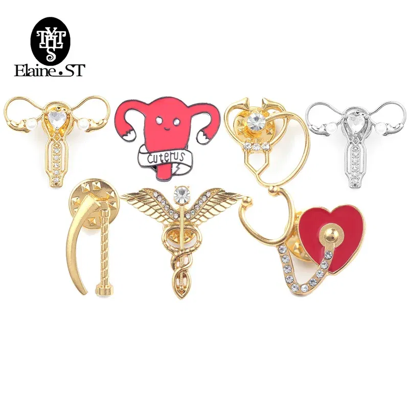 Metal color: Titanium Plated, Ships From: CHINA - Medical Pins Icons Medical Helicopter Intestine Tissue Blood Capillary Biology Chemistry Brooches Nursing Accessories And Gifts