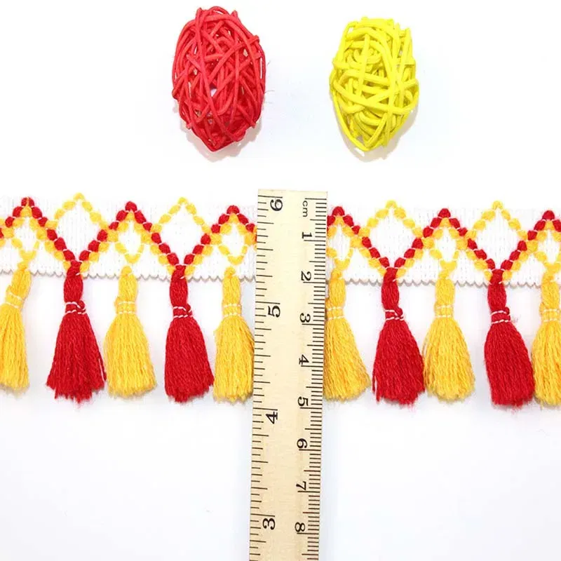 Color: Copper - 1Yard Lace Ribbon Sewing Trim Tassel Trim Lace Fabric Sewing Fringe Sewing Lace Kintted Fabric Handmade DIY Craft Accessories