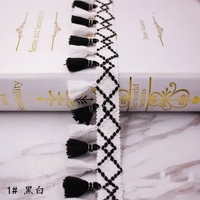 Color: Copper - 1Yard Lace Ribbon Sewing Trim Tassel Trim Lace Fabric Sewing Fringe Sewing Lace Kintted Fabric Handmade DIY Craft Accessories